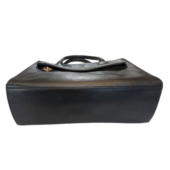 Giani Bernini Black Genuine Leather Satchel Tote Vintage-Era - Picture 6 of 12